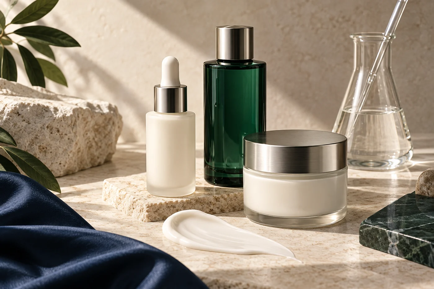 Konsep visual AI produk beauty dan peralatan formulasi